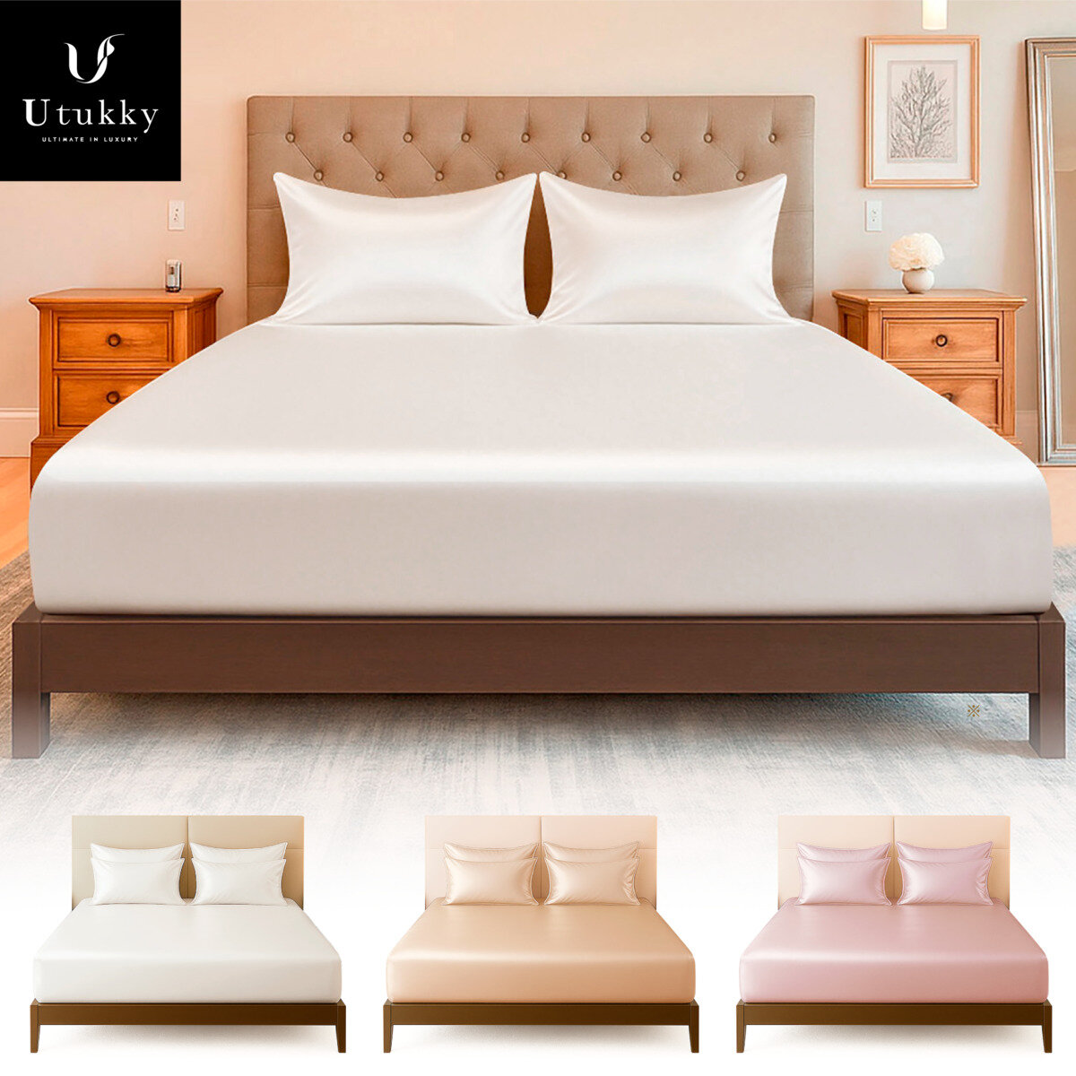 Utukky シルクボックスシーツ シングル 100 x 200 x 35cm | Costco Japan