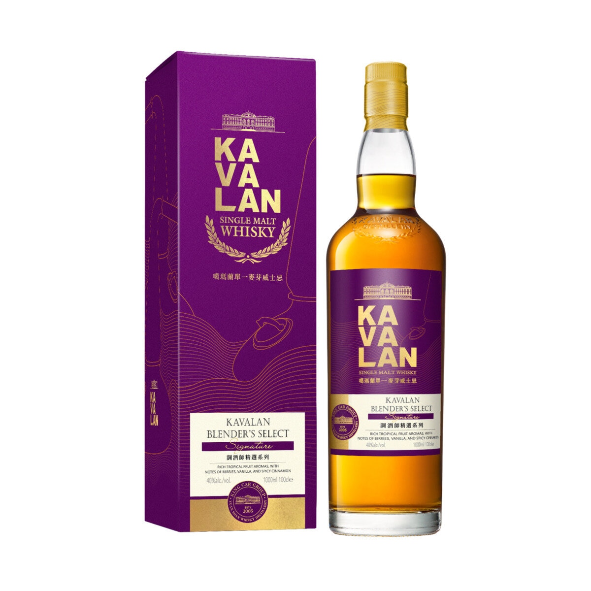 KAVALAN シングルモルトウイスキー 1000ml カバラン クラシックシングルモルトウイスキー 1L