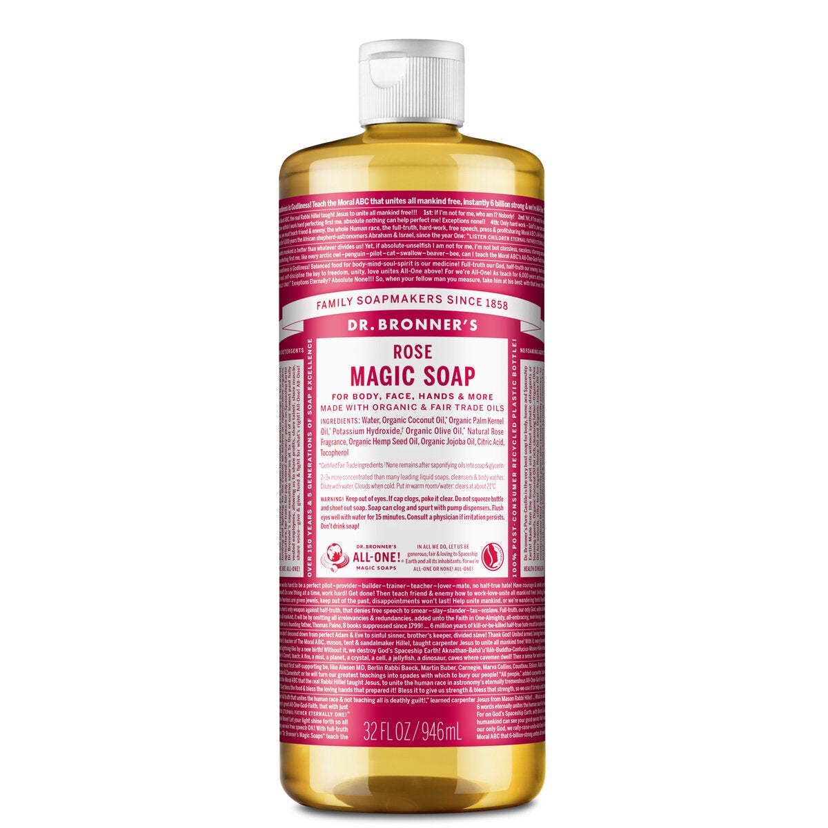 ドクターブロナー マジックソープ ローズ 946ml×4本 ドクターブロナー マジックソープ 946ml ローズ | Costco Japan