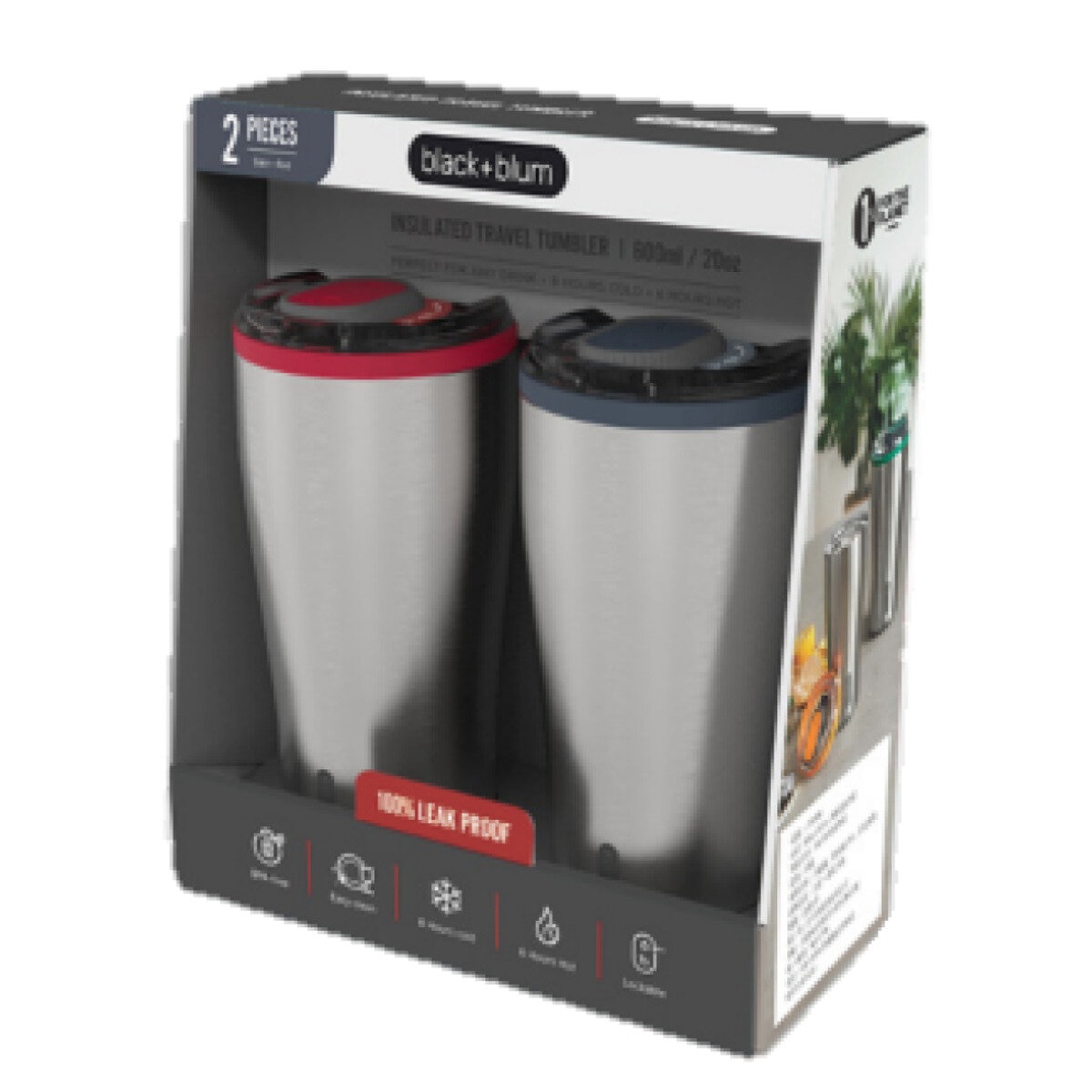 ブラックアンドブルム ステンレス断熱トラベルタンブラー 600ml 2本