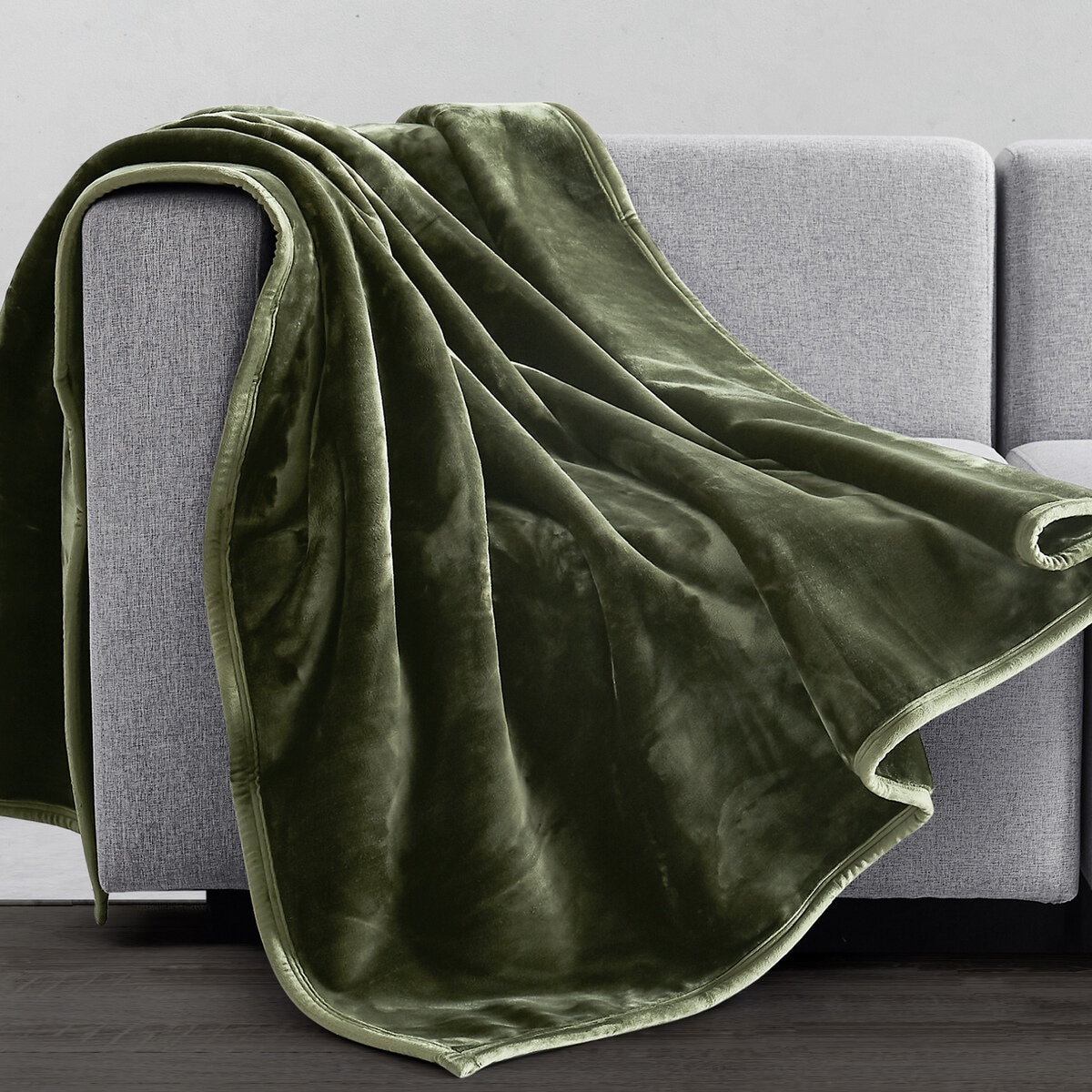 フランネル 大判ひざ掛け 152cm x 177cm グリーン | Costco Japan