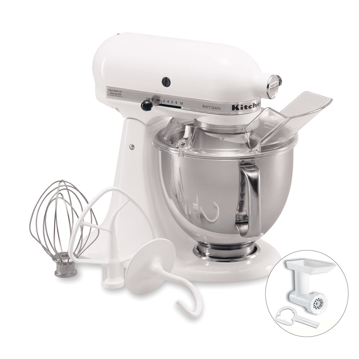 KitchenAid スタンドミキサー ホワイト キッチンエイド アルチザン スタンドミキサー 4.8L ホワイト