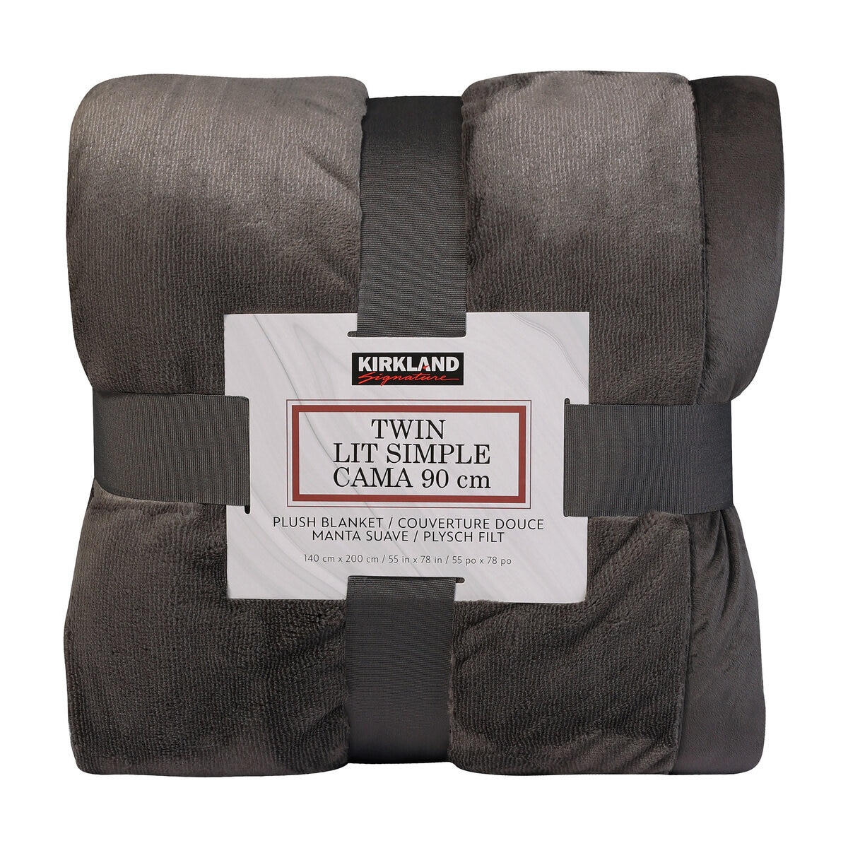 Kirkland Signature ブランケット シングル グレーフランネル