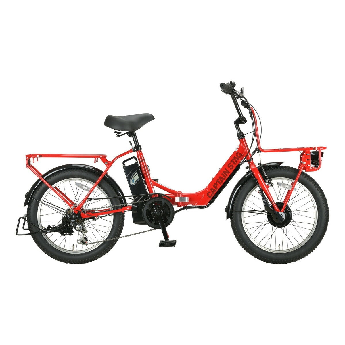 CAPTAIN STAG E BAGIE 電動アシスト自転車 グローイング レッド