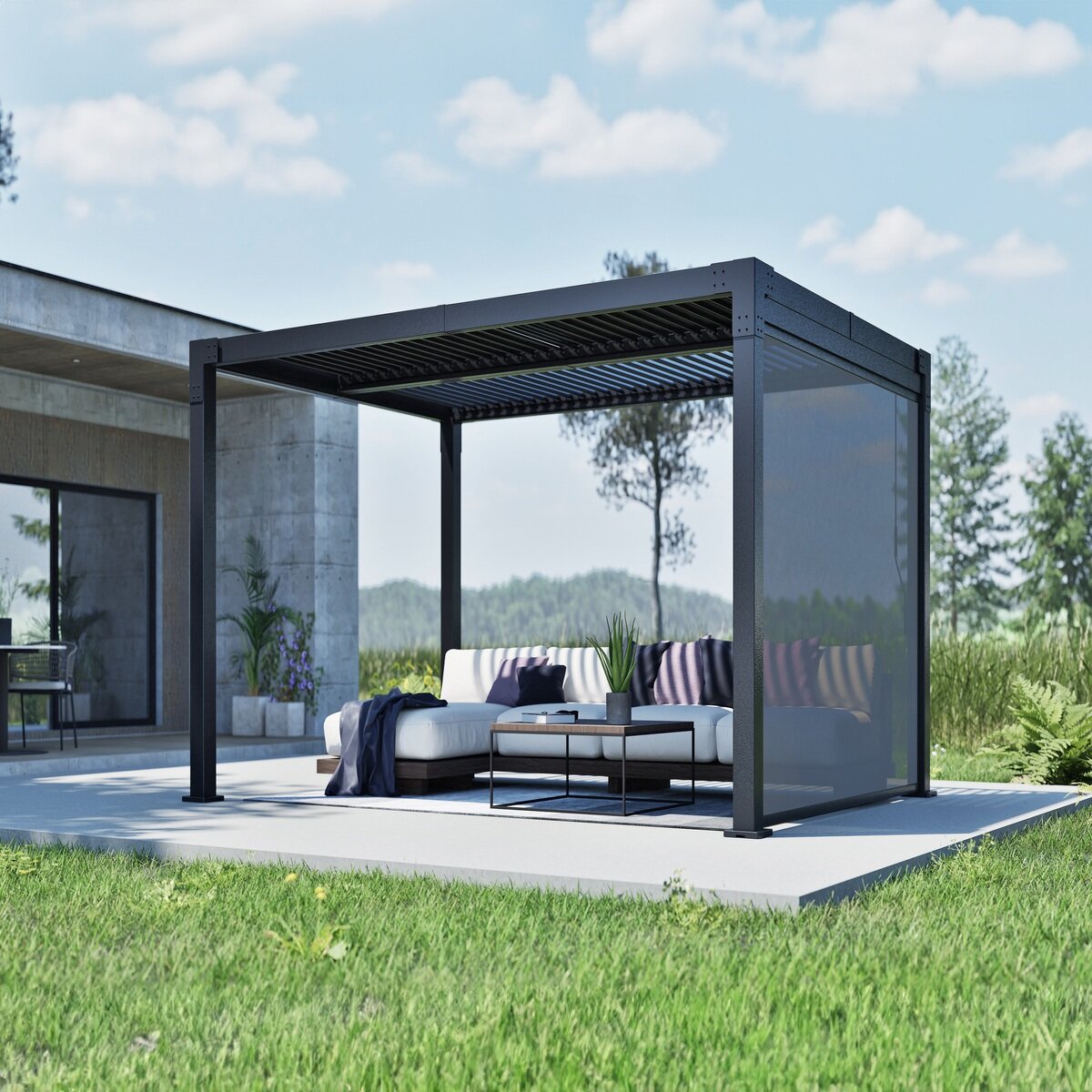 SOJAG ハナ 10 x 13フィート (3 x 4m) パーゴラ サイドスクリーン付