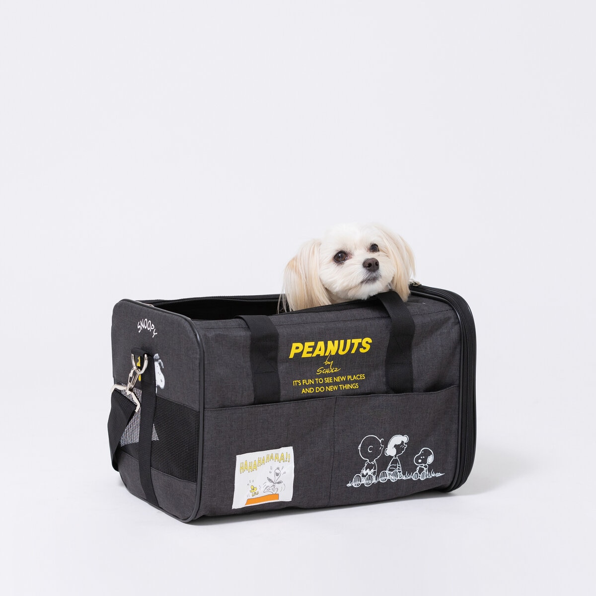 ぽ*˚様 新品 PEANUTS スヌーピー ペット キャリーバッグ Sサイズ ペット タンク キャリー Sサイズ スヌーピー ブラック色