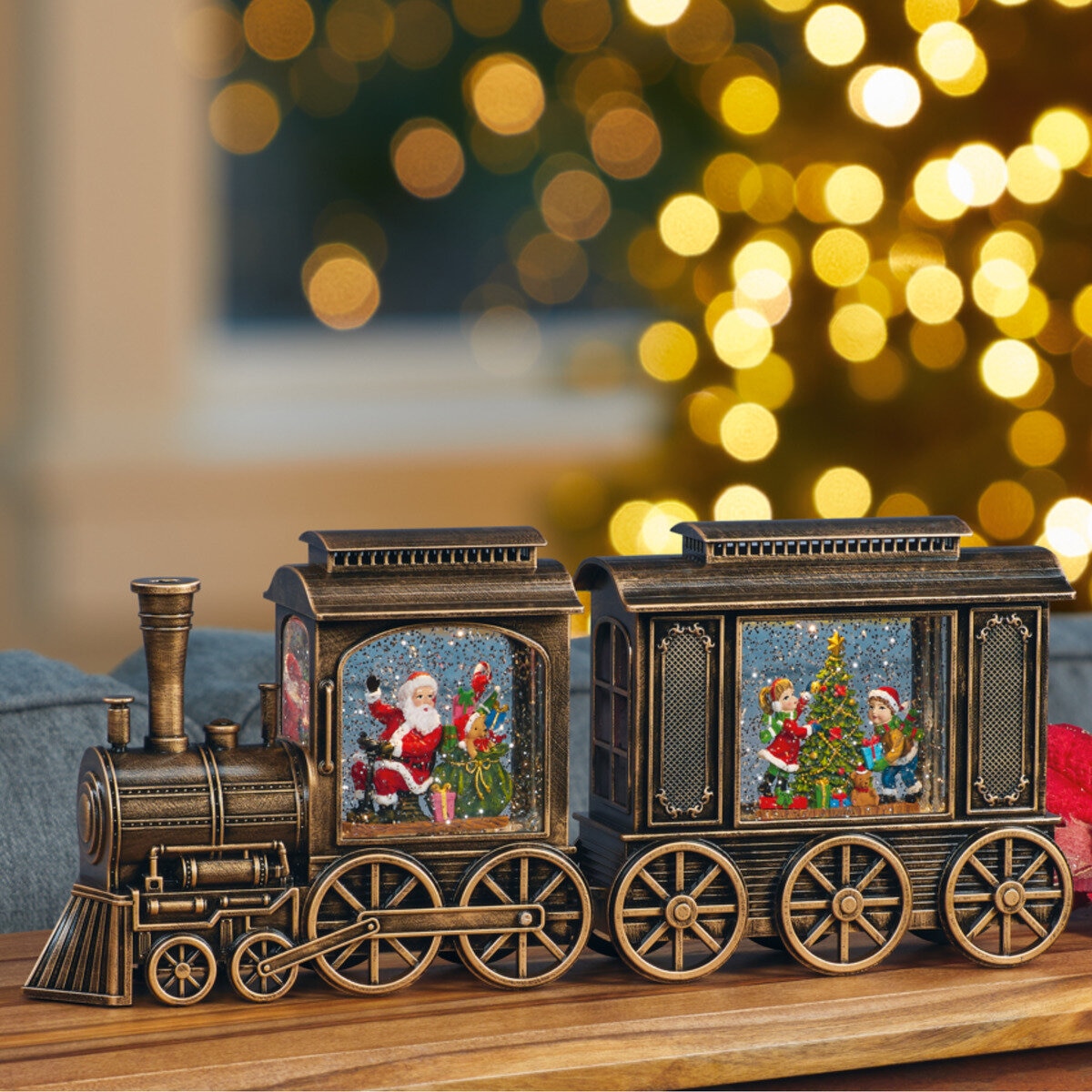 クリスマス きかんしゃ ウォーターグローブ ブラッシュブロンズ