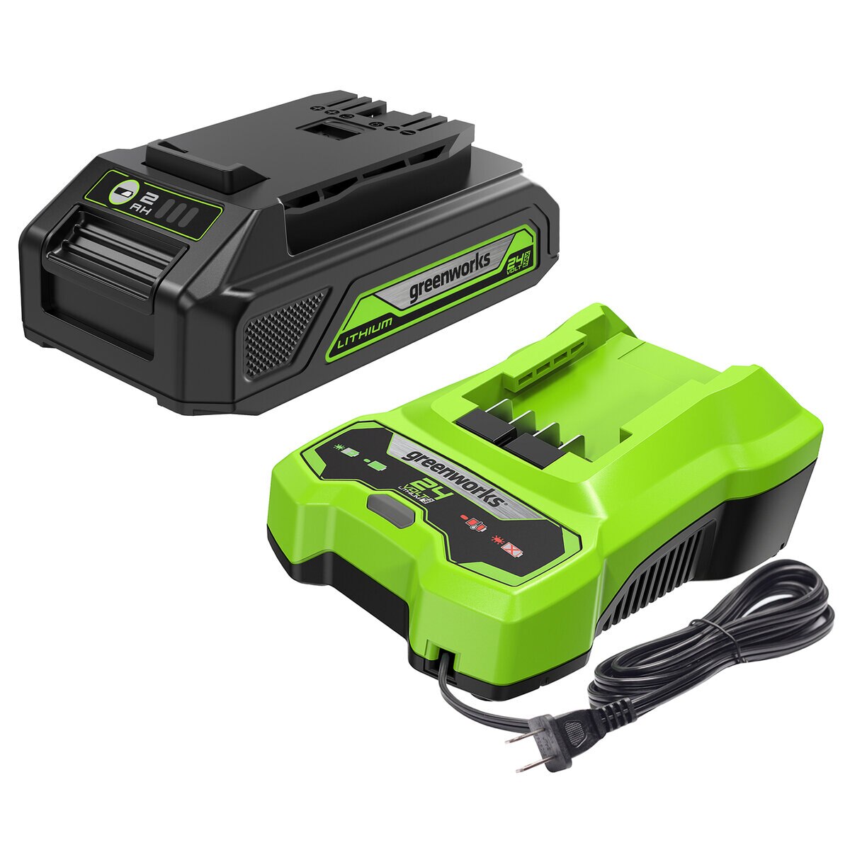 Greenworks 24V 2Ah 電動工具用バッテリー＆専用充電器 CKG70009