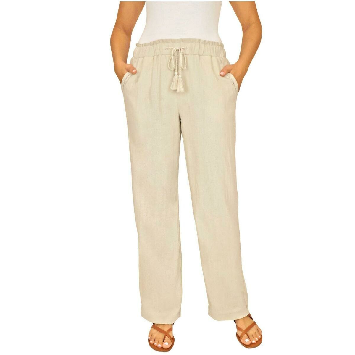 ブリッジ レディース リネン パンツ ナチュラル XL | Costco Japan