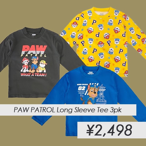 PAW PATROL KIDS LONG SLEEVE TEE 3PK
