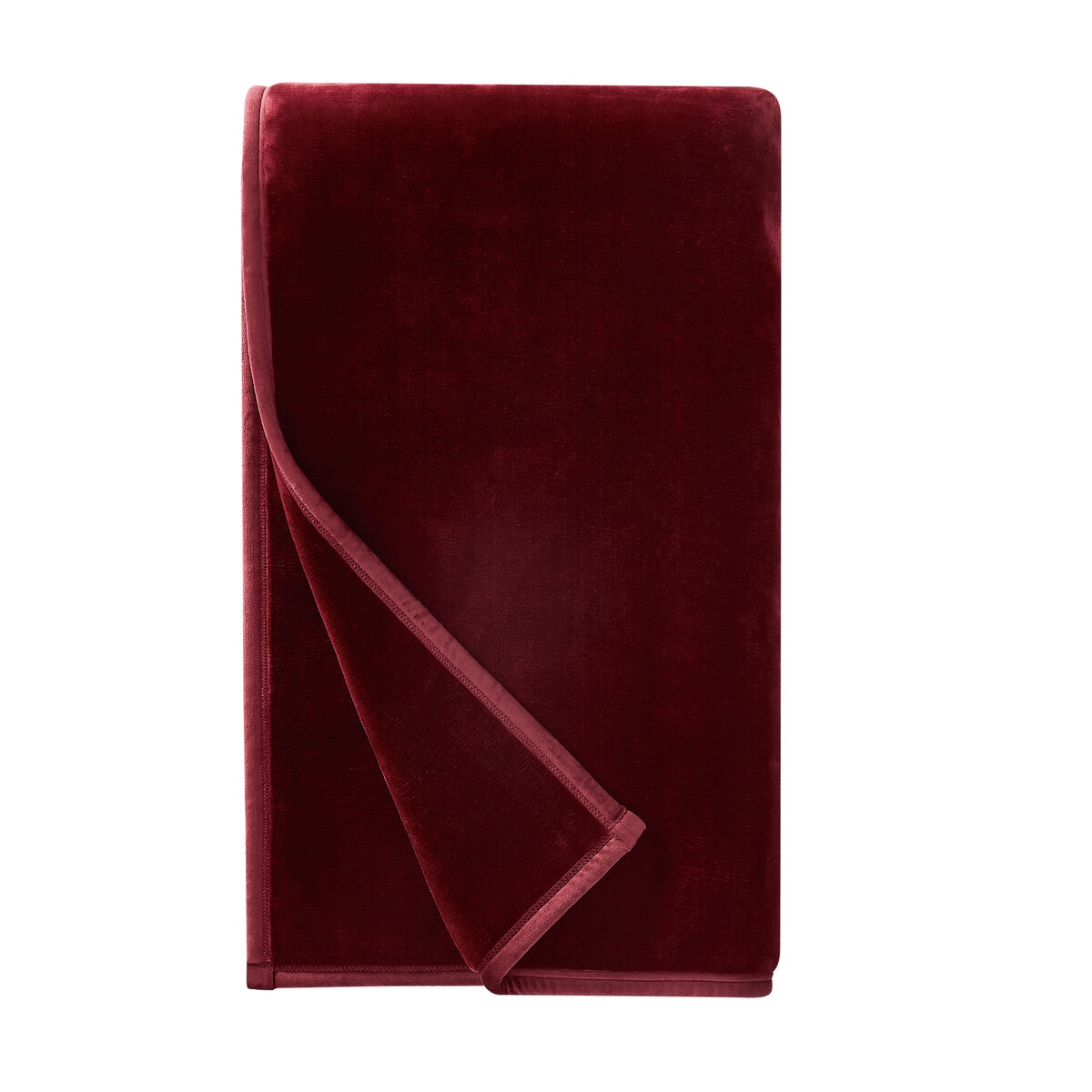 フランネル 大判ひざ掛け 152cm x 177cm ワイン