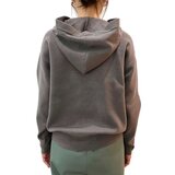 プチエスポワール レディース フード付きニット チャコールグレー L