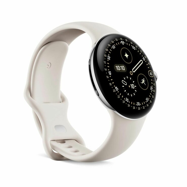 グーグル ピクセルウォッチ 4 45mm ポリッシュシルバー アルミケース / ポーセリン アクティブバンド