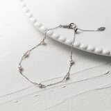 PLATINUNM 850 AKOYA STATION BRACELET 3mm /19cm