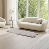 Mon Chateau フェイクファーラグ 60 x 177cm ブラウンティッピング