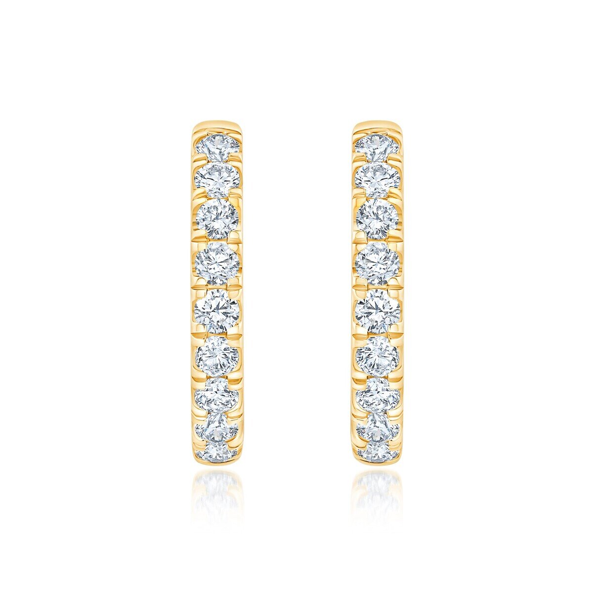 14K イエローゴールド 0.50カラット フープピアス