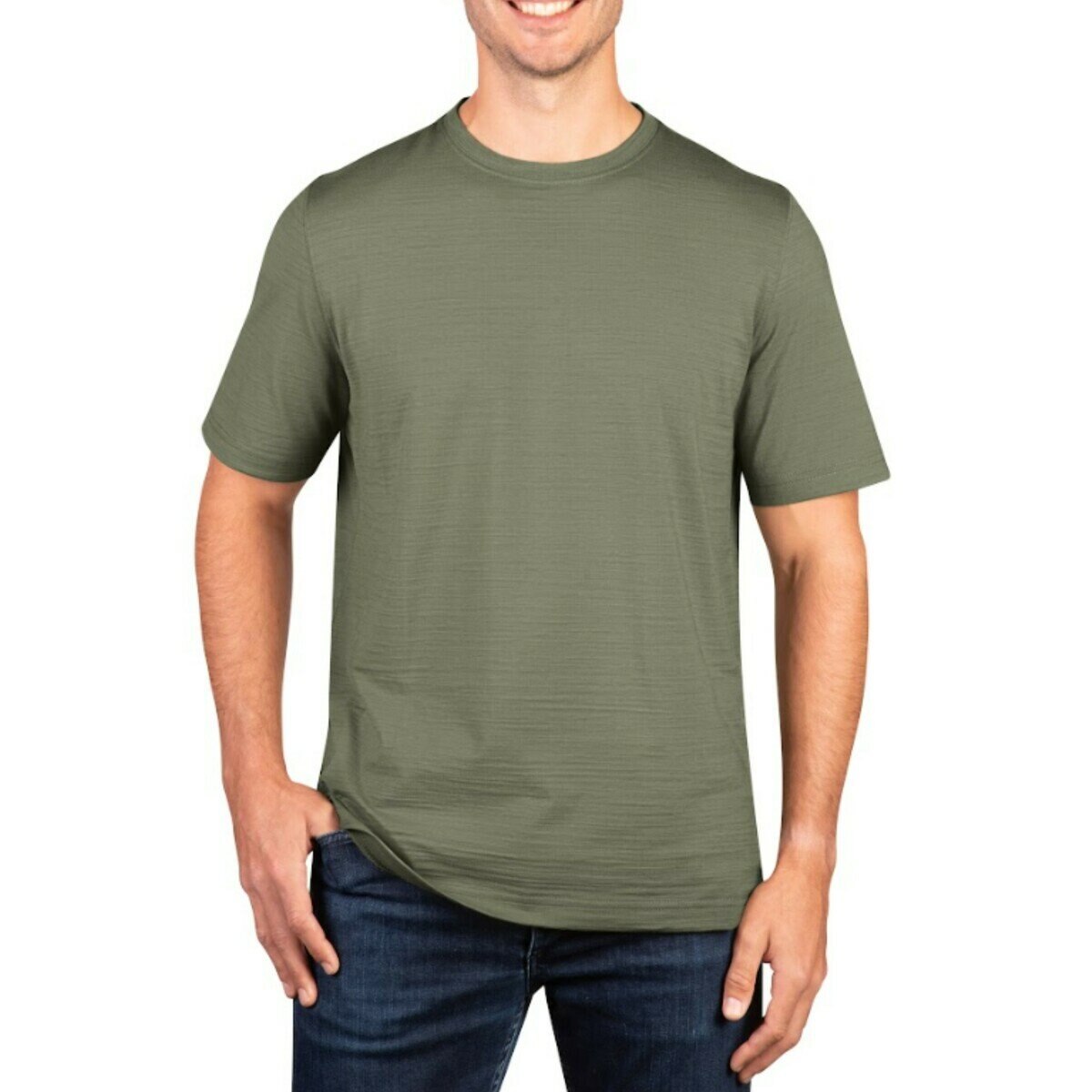 カークランドシグネチャー メンズ 半袖 Tシャツ グリーン L