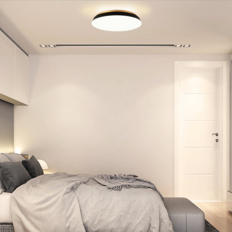 スワン電器フラットシーリングライト ブラック