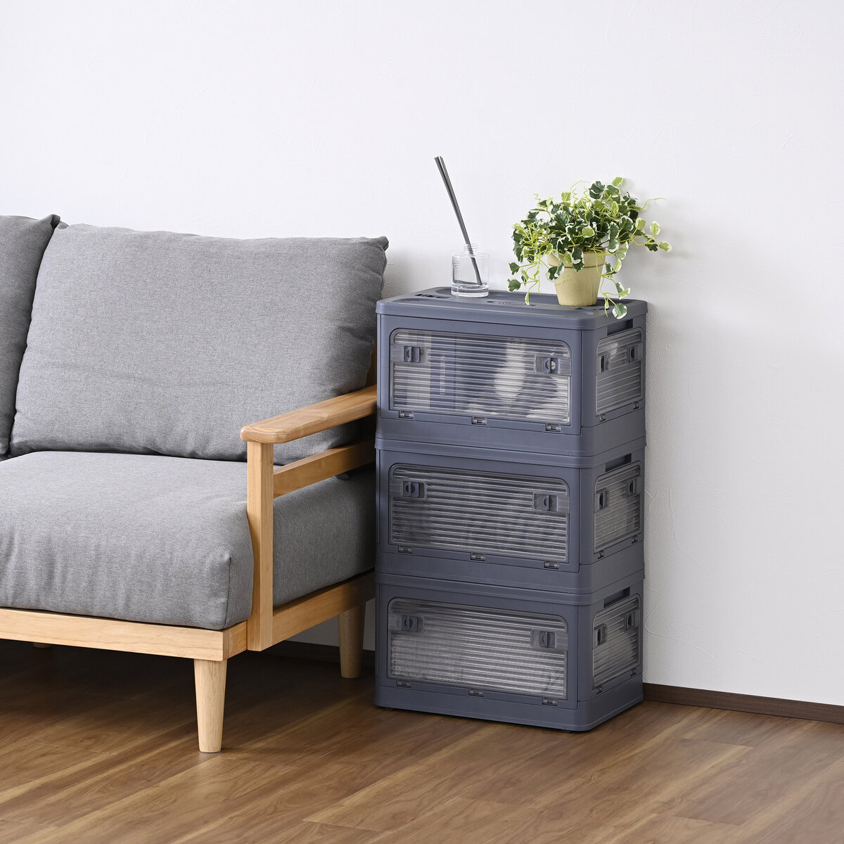 YAMAZEN コンテナフルオープンボックスS 3個組