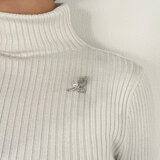 あこやパール 7.5mm シルバーブローチ リーフ
