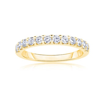 18K イエローゴールド 0.50カラット ダイヤモンド ハーフエタニティ リング
