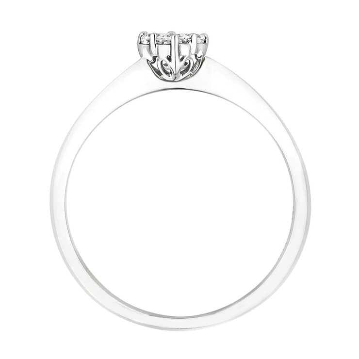 18K ホワイトゴールド 0.14カラット プリンセスカット ダイヤモンドリング 18K ホワイトゴールド 0.14カラット プリンセスカット ダイヤモンドリング