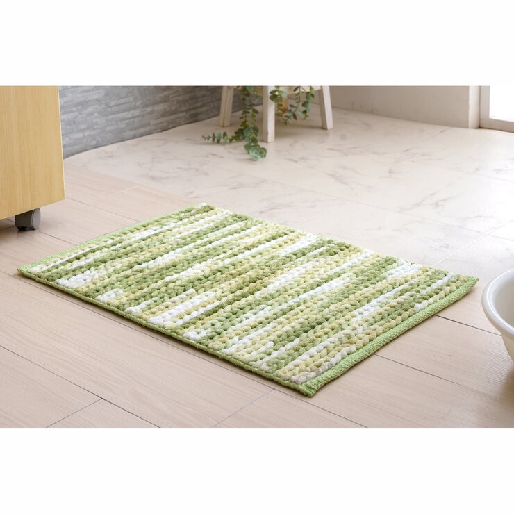 インド手織り バスマット フロー 40x60cm 2枚セット