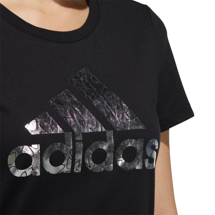 アディダス レディース 半袖 ロゴ Tシャツ ブラック 2XOT