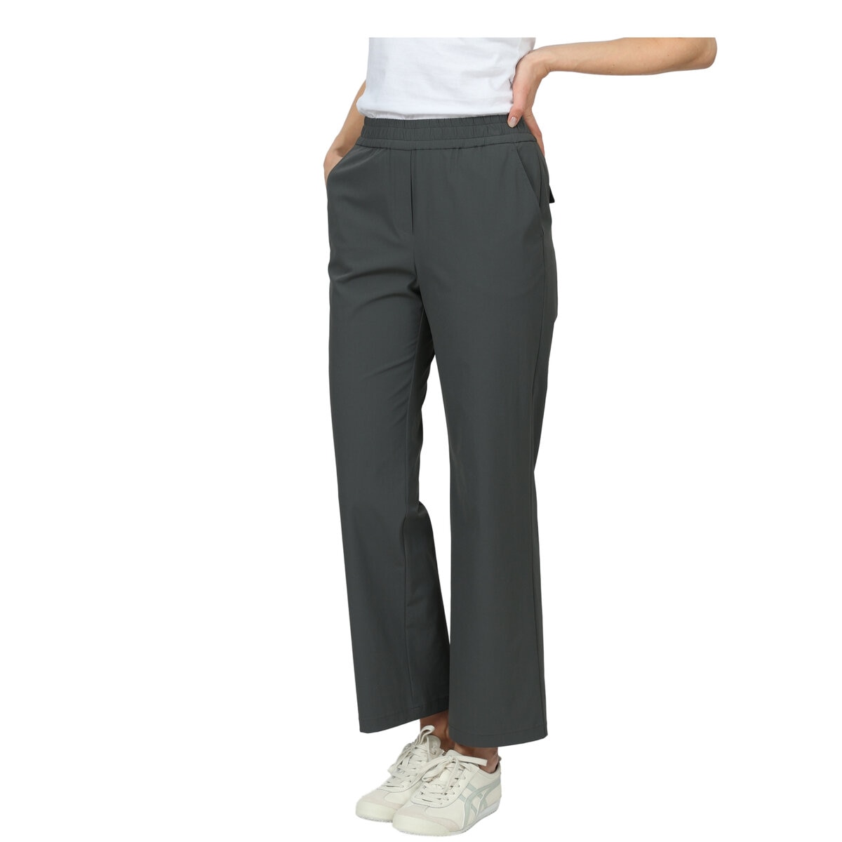 ソレチア レディース ナイロンワイドパンツ グレー XL