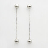 プラチナ 5.5mm ボール チェーン付き 2Way ピアス