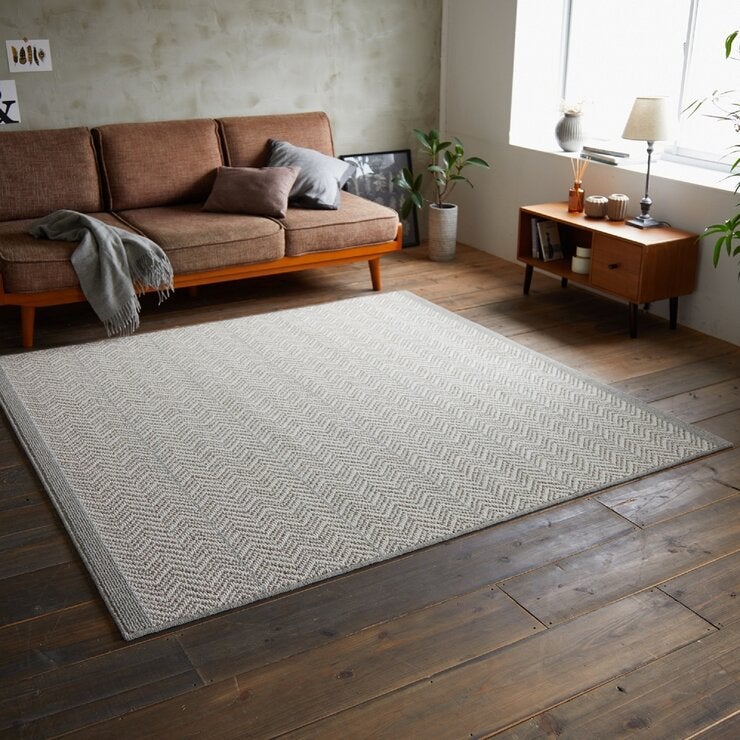 スミノエ グランウール ツイードヘリンボン ラグ 130x190cm アイボリー スミノエ グランウール ツイードヘリンボン ラグ 130x190cm アイボリー