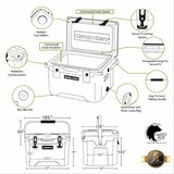 キャンプゼロ 20L ロトモールドクーラーボックス ベージュ