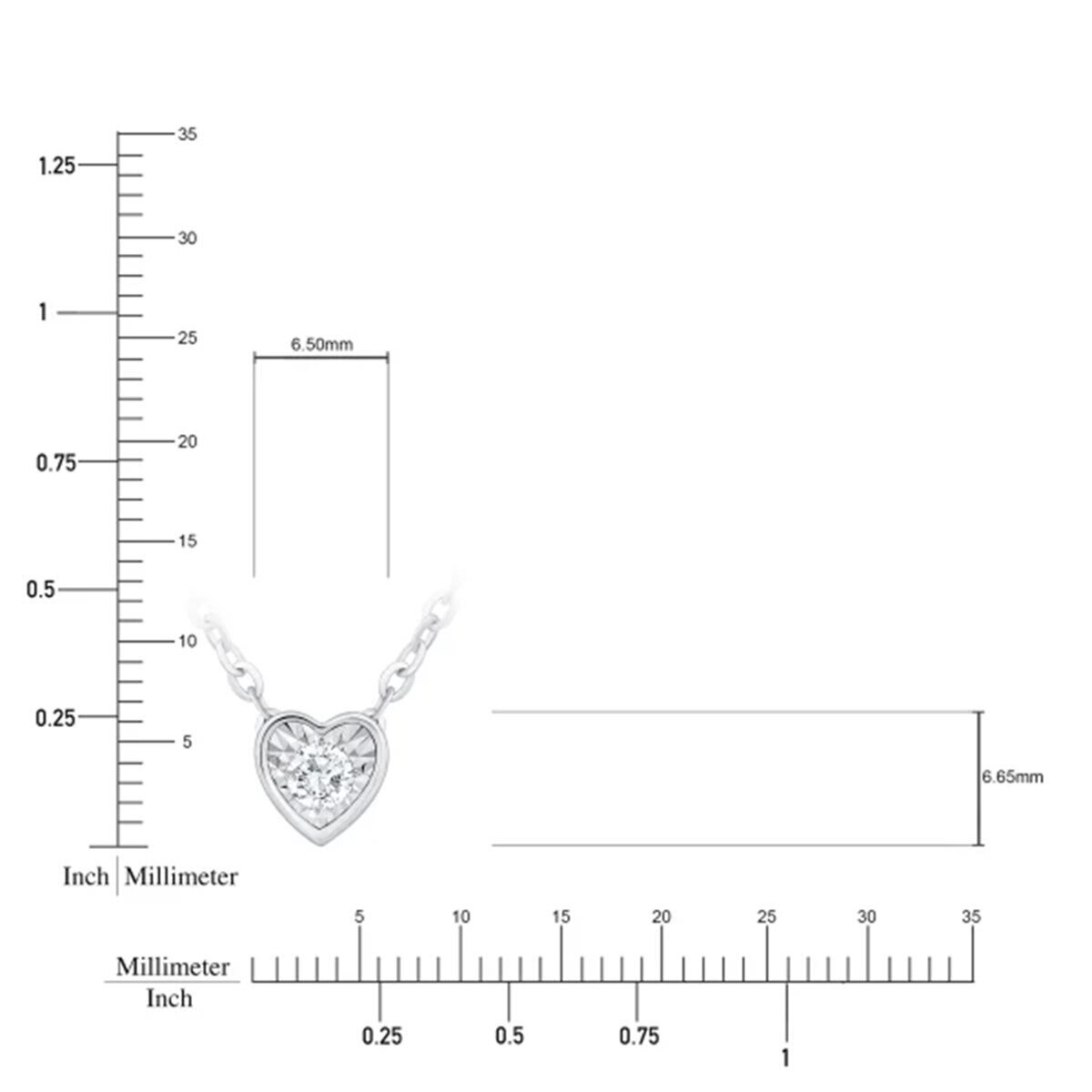 14K ホワイトゴールド 0.14カラット ダイヤモンド ハートシェイプ ネックレス