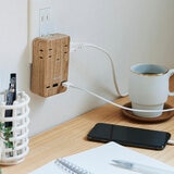 ファーゴ 木目調壁挿し電源タップ 2個セット PTN221BW 4AC/USB-AX2/CX1