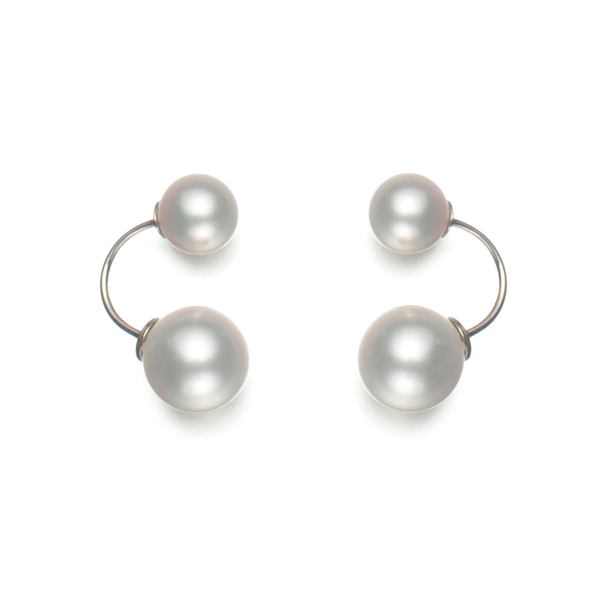 18K ホワイトゴールド あこやパール ピアス SHW0107-85