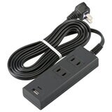 オーム電機 2口 PD対応USBポート付きタップ 　2m ホワイトHS-TU22PD23-W／ブラック HS-TU22PD23-K