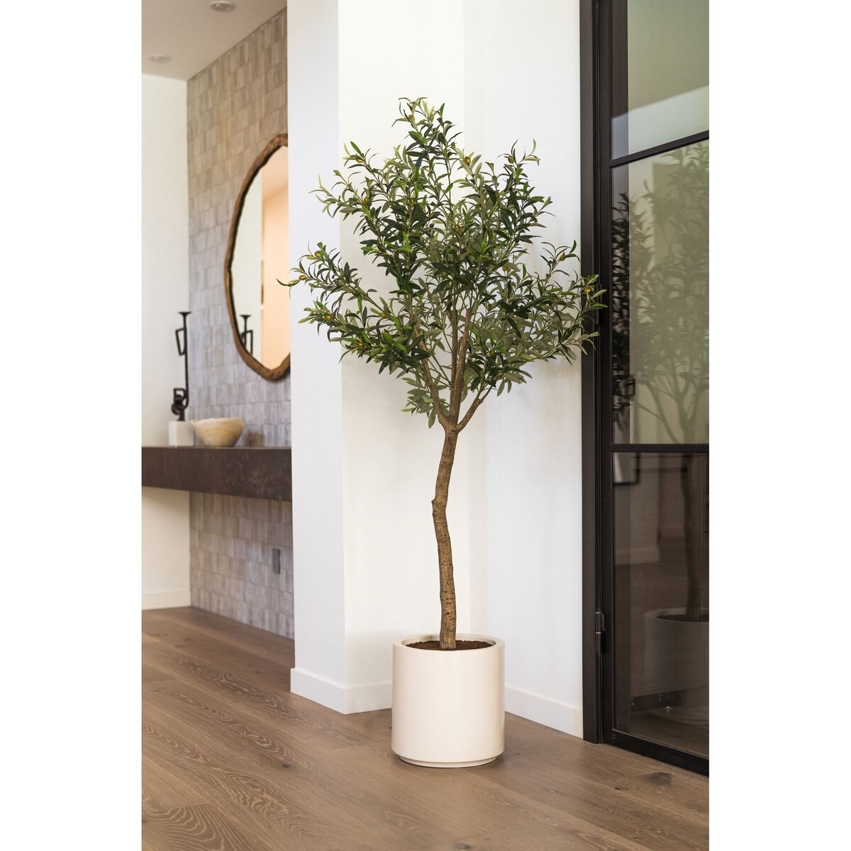 人工観葉植物 オリーブツリー 高さ約198cm