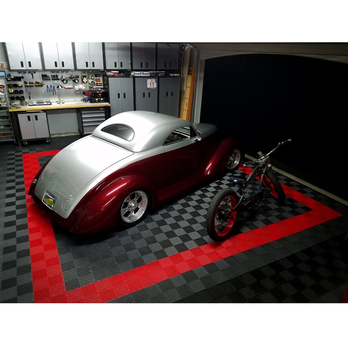 Moto Floor セルフドレイン ガレージフロアタイル 48枚 ブラック