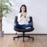 YAMAZEN ソファチェア あぐらがかける椅子 ブラック