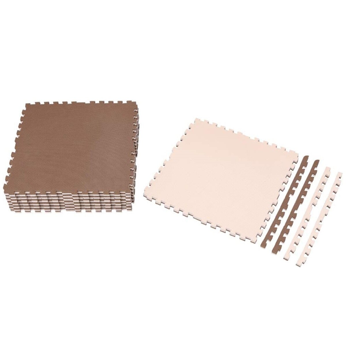 アイリスオーヤマ リバーシブルジョイントマット 16枚 60 x 60cm モカブラウン/ベージュ JMRN-616