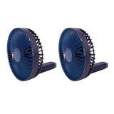 Seena ディスプレイ付 大型ハンディファン 2個セット ネイビー×ネイビー