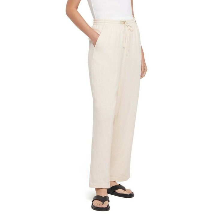 バナナ リパブリック リネン ブレンド パンツ トランジション クリーム ホワイト S