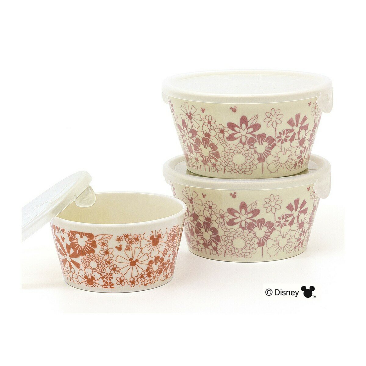 三郷陶器 フラワー・フラワー ディズニー レンジパック 3個(MMS)