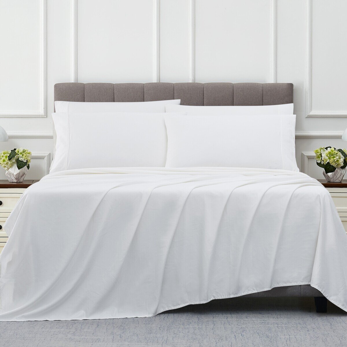 KS シーツセット 6点セット USキングサイズ ブライトホワイト