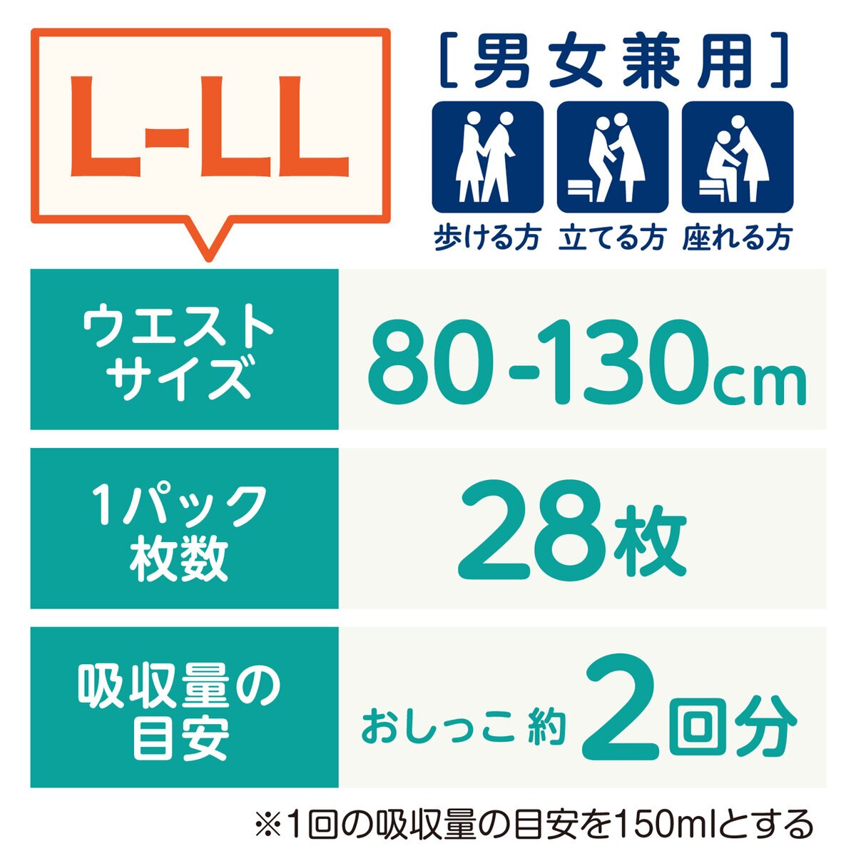 肌ケア アクティ 大人用おむつ M-L/L-LL 2PK うす型パンツ