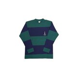 テディーベア メンズ 長袖 Tシャツ / グリーン＋ネイビー / L