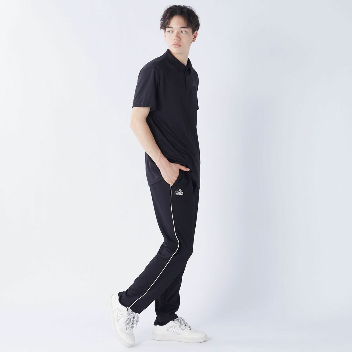 カッパ メンズ 半袖ポロシャツ / ブラック / M