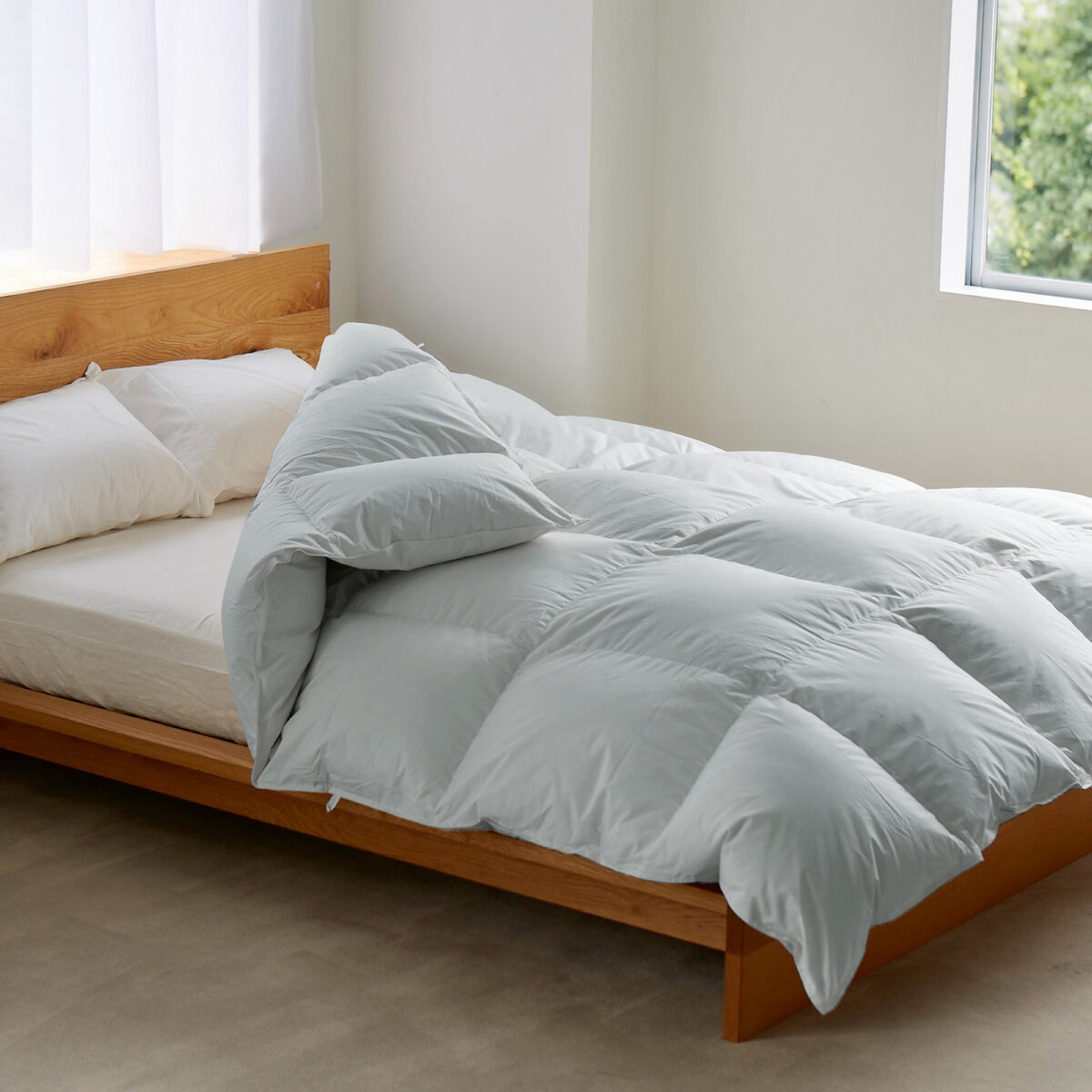 羽毛布団 ウクライナ ナチュラルグースダウン 93% クイーン グレー 羽毛布団 ウクライナ ナチュラルグースダウン 93% クイーン グレー