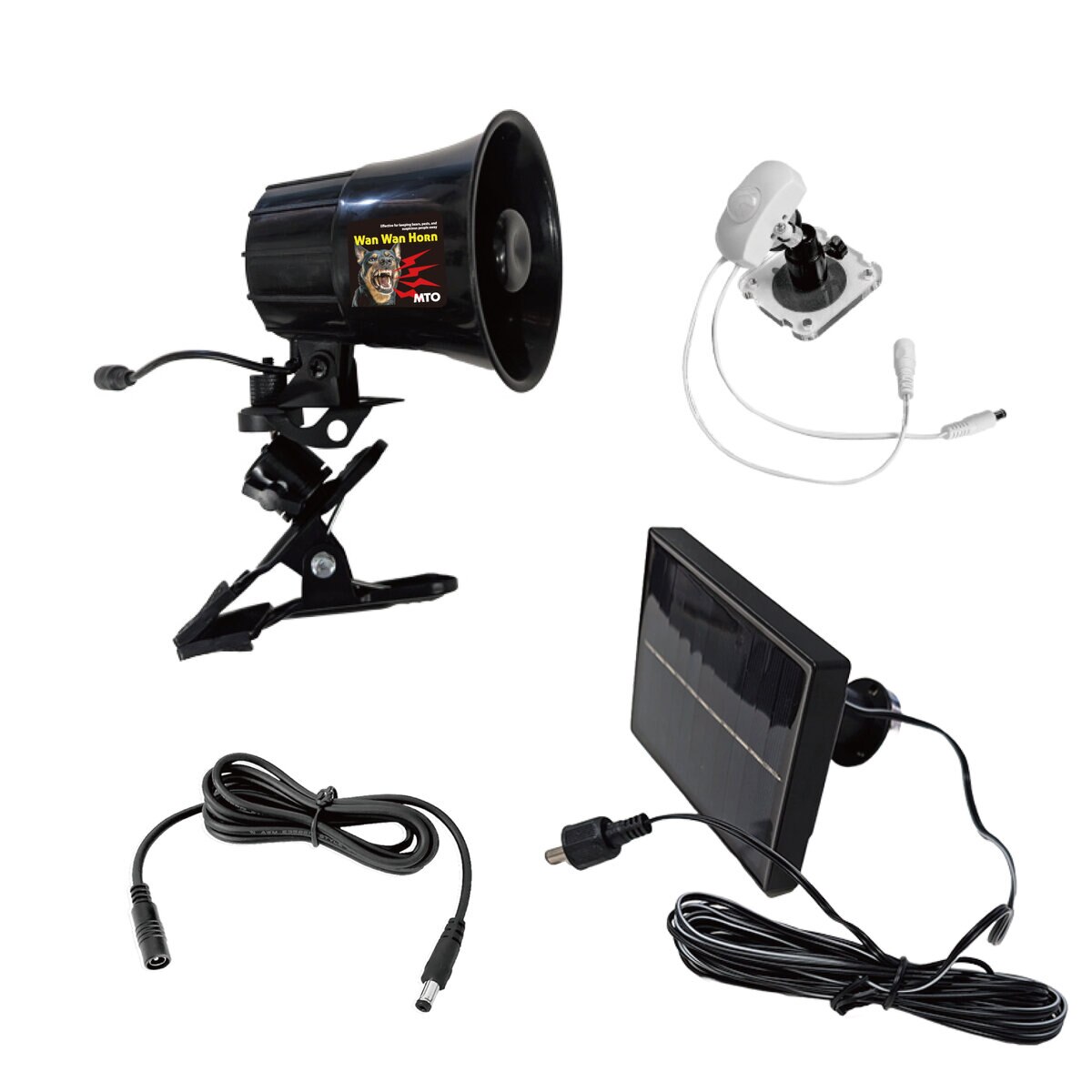 MTO 熊よけわんわんホーン/サイレン 24時間/夜間センサー付 ソーラー電源タイプ