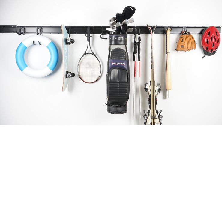 Richelieu（リシュリュー）ガレージレール式壁収納キッド (11 フック＆ 4レール)15ピース オーガナイザー